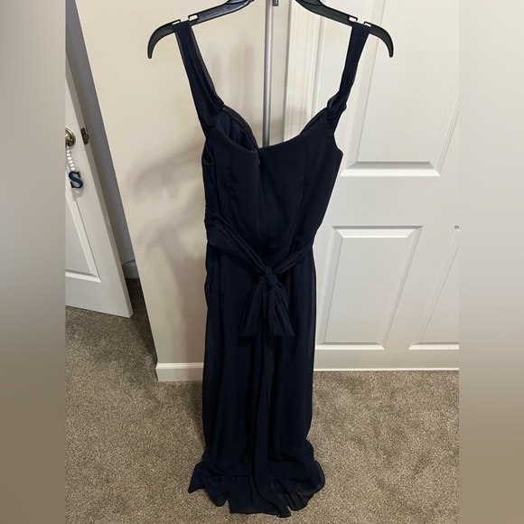 Social Bridesmaids Blue Strapless V-Neck Chiffon Trumpet Gown Size 10 NWT - Picture 8 of 16